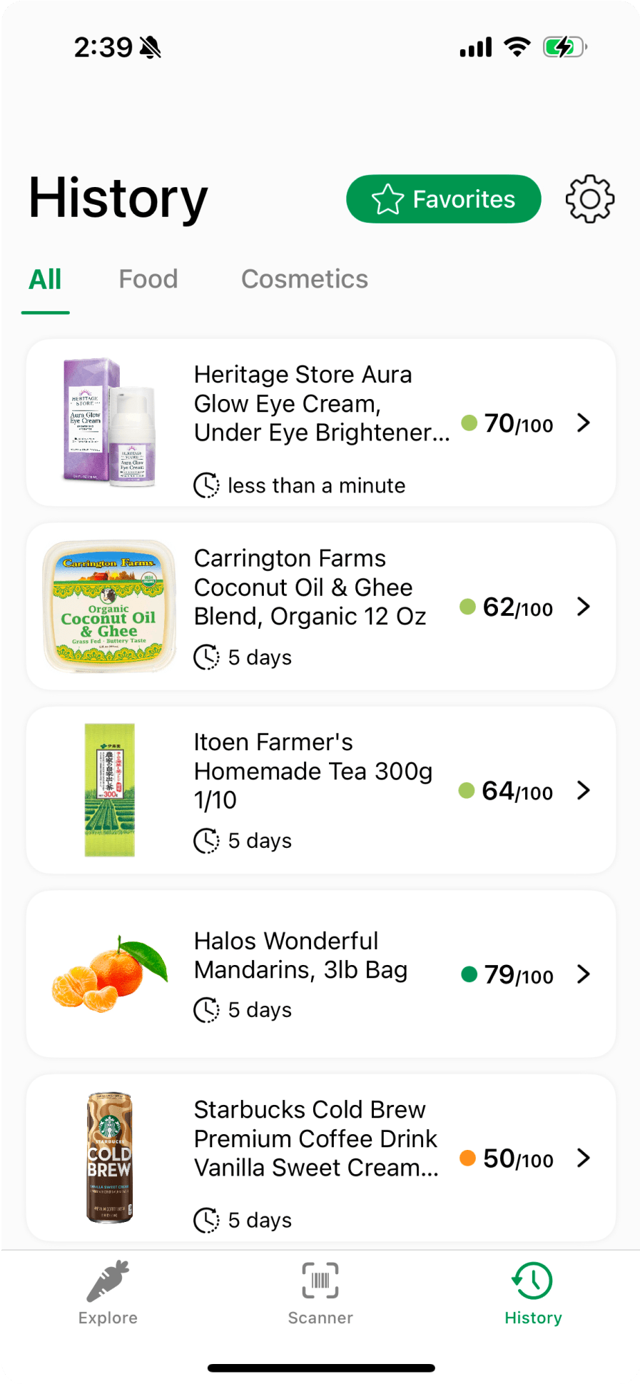 LabelPal app ingredient analysis screen